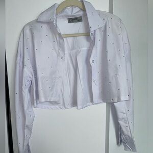 Spoon jeans. Size small. White with rhinestones.